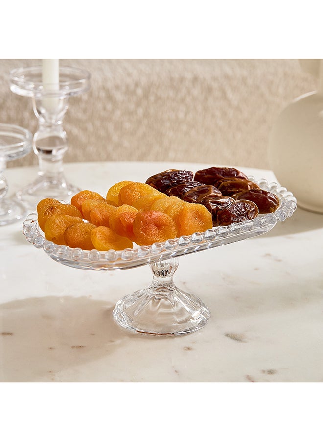 Home Box Merriam Beaded Plate with Stand - Clear - Image 1